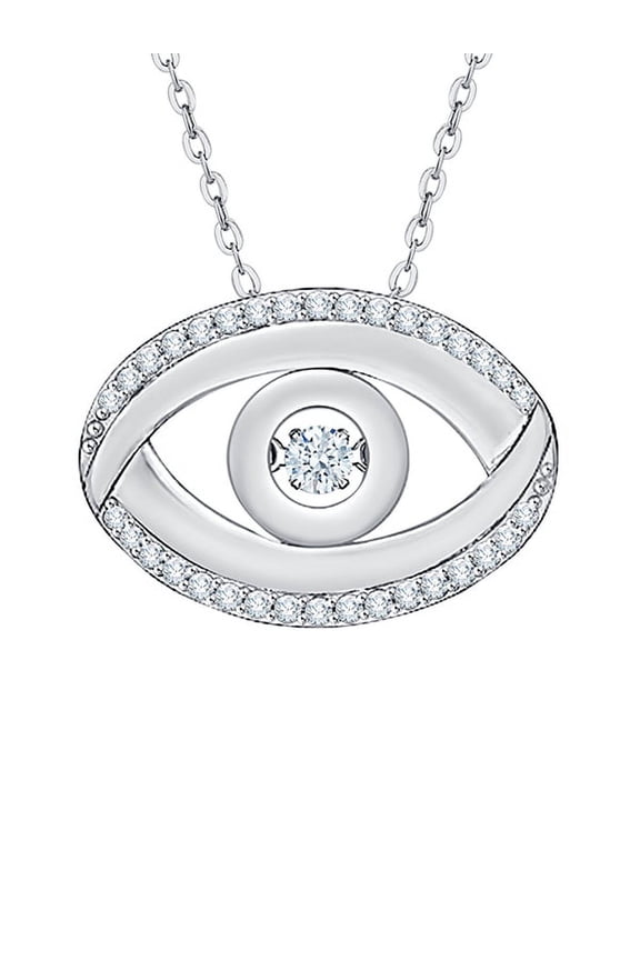 Dancing Diamond Fashion Pendant Necklace in 10K White Gold (1/3 cttw, G-H, I2-I3)