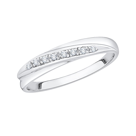 KATARINA Diamond Anniversary Wedding Band Stackable Ring in Sterling Silver (1/20 Cttw, G-H, I2-I3) (Size-5)