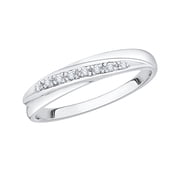 KATARINA Diamond Anniversary Wedding Band Stackable Ring in Sterling Silver 1/20 Cttw, G-H, I2-I3 Size-6