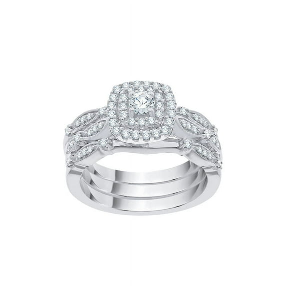 KATARINA Diamond Bridal Set in 10K White Gold (1/2 cttw, I-J, I1-I2) (Size-10.5)