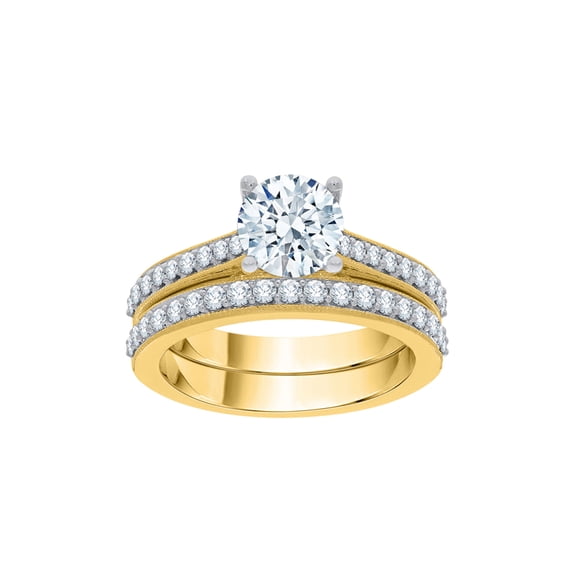 KATARINA Diamond Bridal Set in 10K Yellow Gold (1 3/4 cttw, I-J, I1-I2) (Size-10.5)