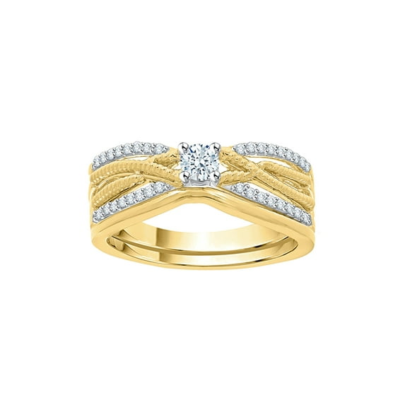 KATARINA Diamond Bridal Set in 10K Yellow Gold (1/3 cttw, I-J, I1-I2) (Size-6)