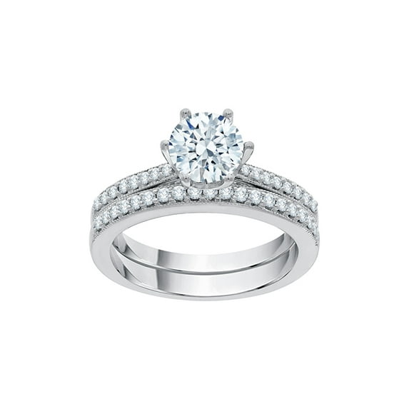 KATARINA Diamond Bridal Set in Sterling Silver (1 1/3 cttw, I-J, I1-I2) (Size-5)