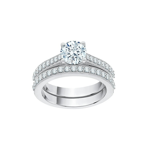 KATARINA Diamond Bridal Set in Sterling Silver (1 3/8 cttw, I-J, I1-I2) (Size-10)