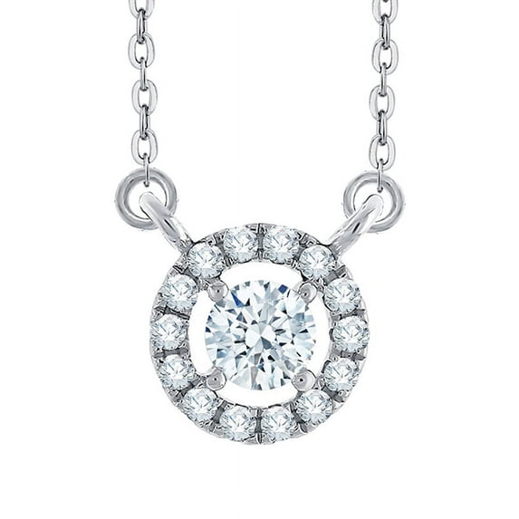 KATARINA Diamond Circle Pendant Necklace in 10K White Gold (1/3 cttw, G-H, I2-I3)
