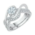 thumbnail image 1 of KATARINA Diamond Cluster Bridal Engagement Set in 14K White Gold (7/8 cttw), 1 of 5