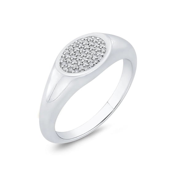 KATARINA Diamond Cluster Fashion Ring in 10K White Gold (1/10 cttw, G-H, I2-I3) (Size-11)