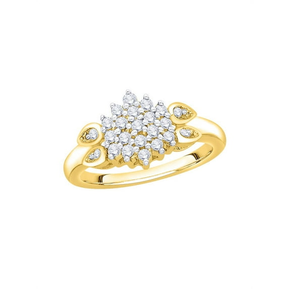 KATARINA Diamond Cluster Fashion Ring in 10K Yellow Gold (1/4 cttw, I-J, I1-I2) (Size-6.5)