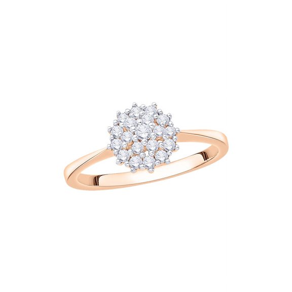 KATARINA Diamond Cluster Fashion Ring in 14K Rose Gold (3/8 cttw, I-J, I1-I2) (Size-5)