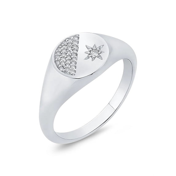 KATARINA Diamond Cluster Fashion Ring in 14K White Gold (1/20 cttw, G-H, I2-I3) (Size-3.75)