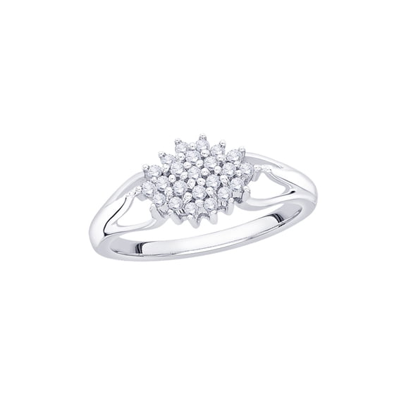 KATARINA Diamond Cluster Fashion Ring in 14K White Gold (1/4 cttw, I-J, I1-I2) (Size-7.5)