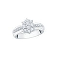 thumbnail image 1 of KATARINA Diamond Cluster Fashion Ring in Sterling Silver (1/2 cttw, I-J, I1-I2) (Size-7), 1 of 2