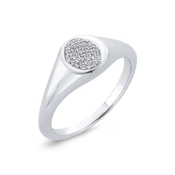 KATARINA Diamond Cluster Fashion Ring in Sterling Silver (1/20 cttw, G-H, I2-I3) (Size-5.25)