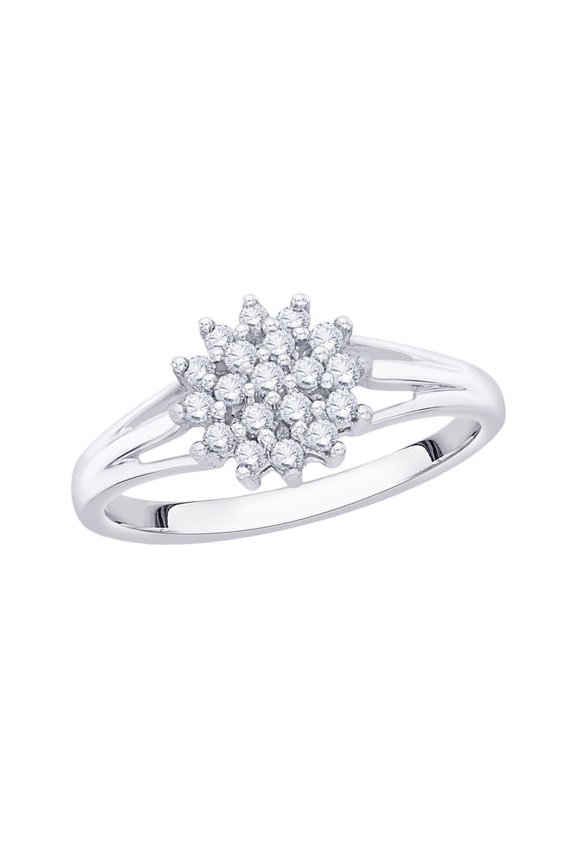 Diamond Cluster Fashion Ring in Sterling Silver (1/4 cttw, I-J, I1-I2)