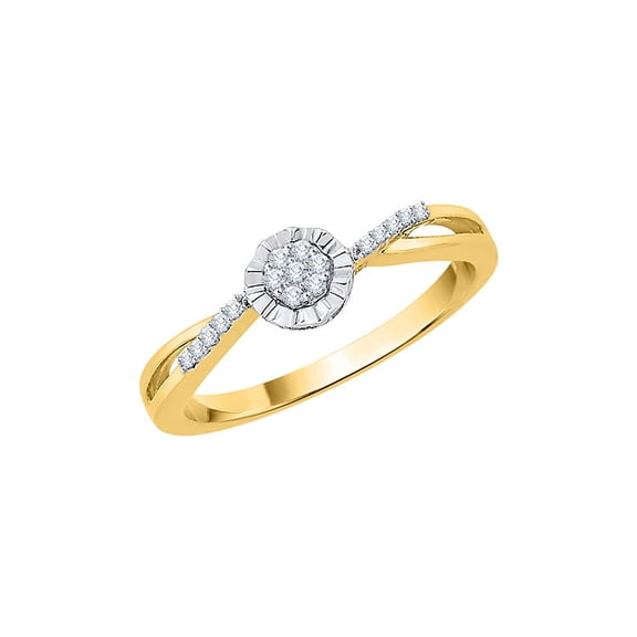 KATARINA Diamond Cluster Floral Ring in 14K Yellow Gold (1/10 cttw, I-J, I1-I2) (Size-5)