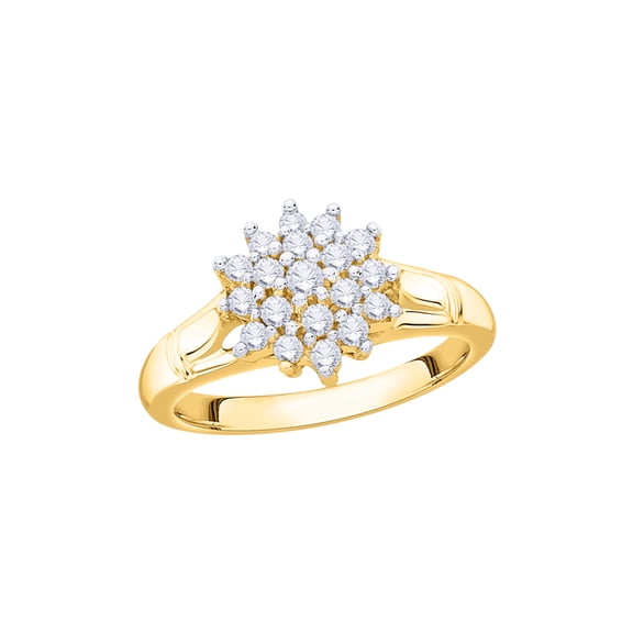 KATARINA Diamond Cluster Floral Ring in 14K Yellow Gold (1/2 cttw, I-J, I1-I2) (Size-9)