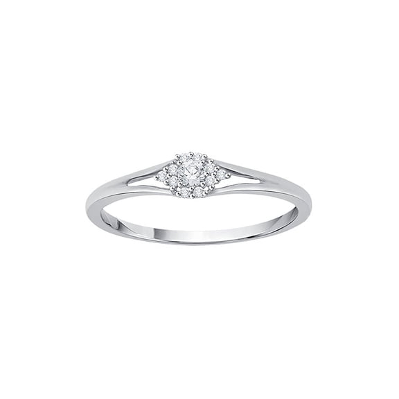 KATARINA Diamond Cluster Promise Ring in 14K White Gold (1/10 cttw, I-J, I1-I2) (Size-8)