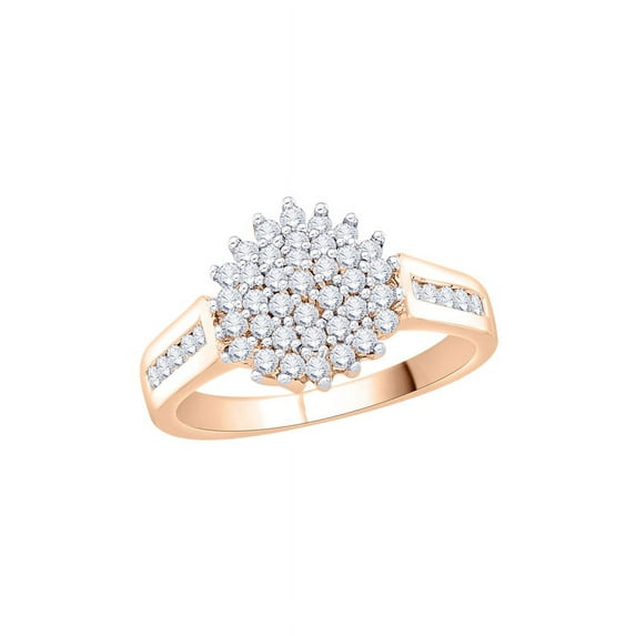 KATARINA Diamond Cluster Ring in 10K Rose Gold (1/2 cttw, I-J, I1-I2) (Size-5)