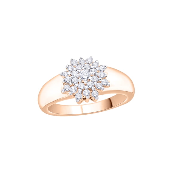 KATARINA Diamond Cluster Ring in 10K Rose Gold (1/2 cttw, I-J, I1-I2) (Size-7)