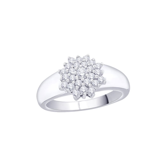 KATARINA Diamond Cluster Ring in 10K White Gold (1/2 cttw, I-J, I1-I2) (Size-7)
