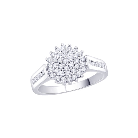 KATARINA Diamond Cluster Ring in 14K White Gold (1/2 cttw, I-J, I1-I2) (Size-7)