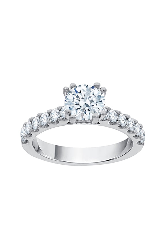 Diamond Engagement Ring in 10K White Gold (1 5/8 cttw, I-J, I1-I2) (Size-6.5)