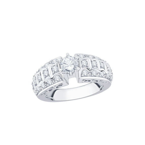 KATARINA Diamond Engagement Ring in 10K White Gold (1 cttw, I-J, I1-I2) (Size-8)