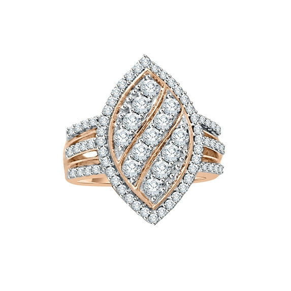 KATARINA Diamond Engagement Ring in 14K Rose Gold (1 1/10 cttw, I-J, I1-I2) (Size-6.5)