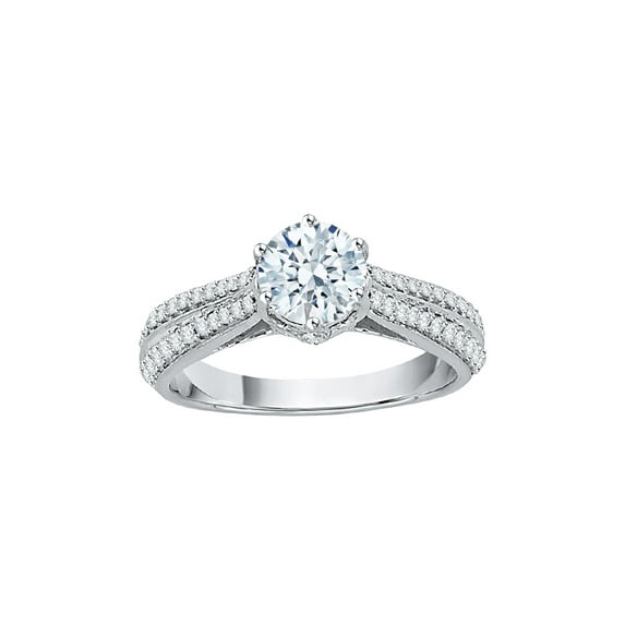 KATARINA Diamond Engagement Ring in Sterling Silver (1 1/3 cttw, I-J, I1-I2) (Size-7.5)