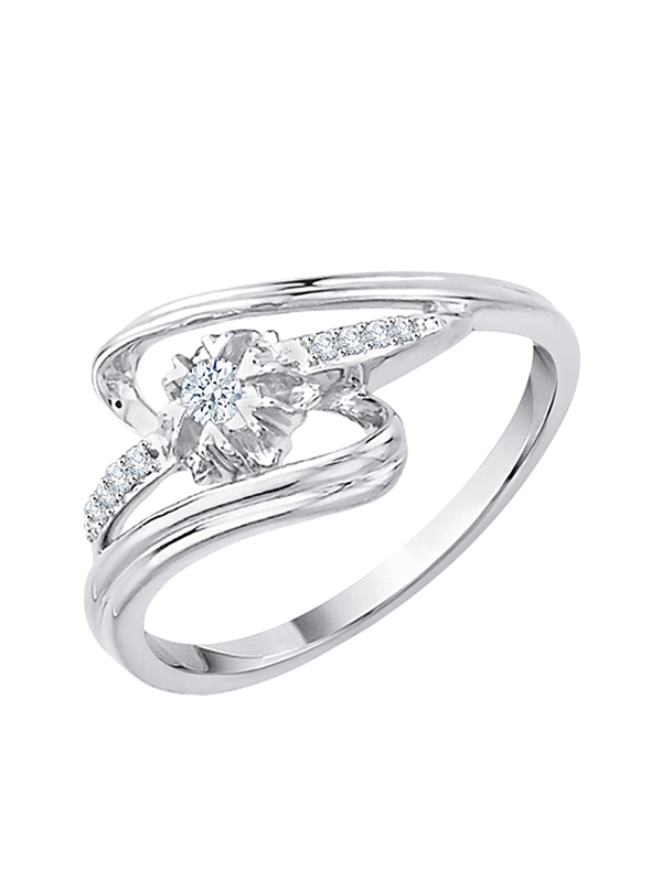 KATARINA Diamond Engagement Ring in Sterling Silver (1/10 cttw, I-J, I1-I2) (Size-8) - image 1 of 3