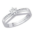 thumbnail image 1 of KATARINA Diamond Engagement Ring with a Round Center Diamond and a Matching Band in 14K White Gold (1/3 cttw), 1 of 5