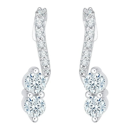 KATARINA Diamond Fashion Drop Earrings in 14K White Gold (1/3 cttw)