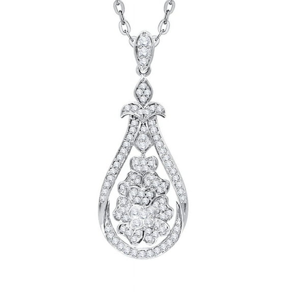 KATARINA Diamond Fashion Pendant Necklace in 10K White Gold (1/2 cttw, G-H, I2-I3)