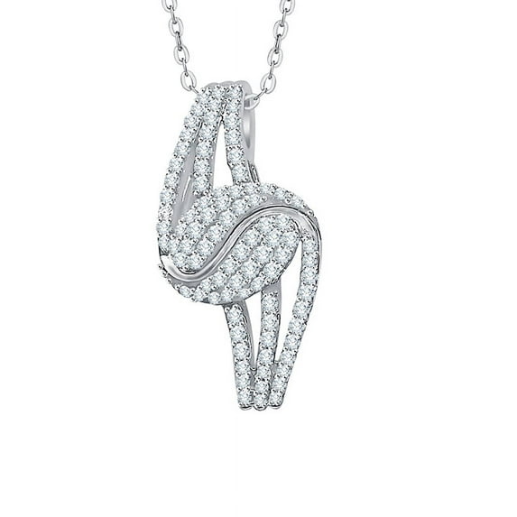 KATARINA Diamond Fashion Pendant Necklace in 10K White Gold (1/2 cttw, G-H, I2-I3)