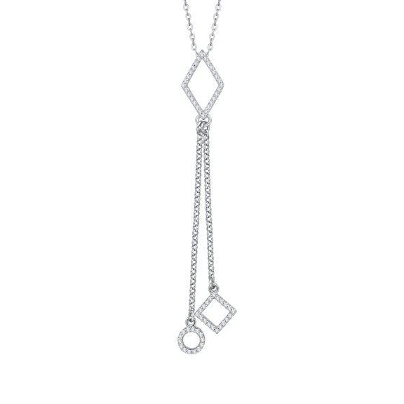 KATARINA Diamond Fashion Pendant Necklace in 14K White Gold (1/4 cttw)