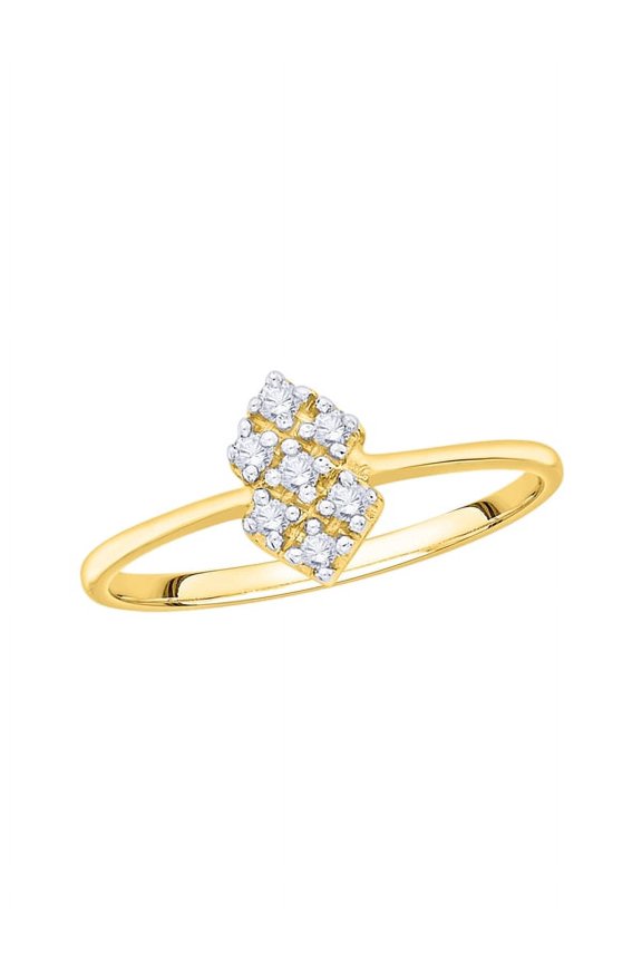 Diamond Fashion Ring in 14K Yellow Gold (1/10 cttw, I-J, I1-I2) (Size-9)