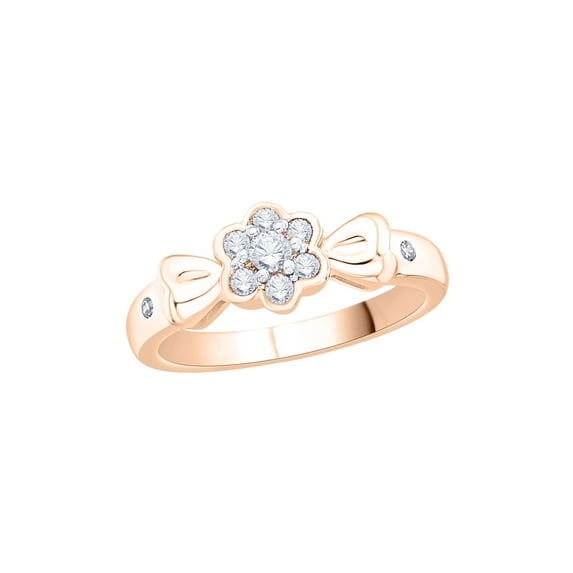 KATARINA Diamond Floral Fashion Ring in 14K Rose Gold (1/4 cttw) (I-Color, SI3/I1-Clarity) (Size-5.5)