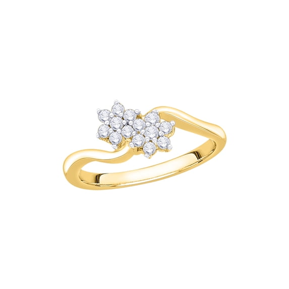 KATARINA Diamond Floral Promise Ring in 14K Yellow Gold (1/4 cttw) (I-Color, SI3/I1-Clarity) (Size-6)
