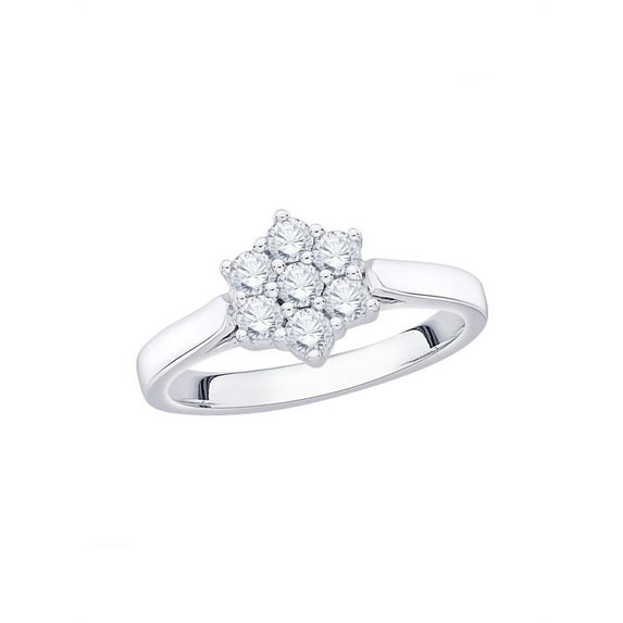 KATARINA Diamond Floral Ring in 10K White Gold (1/2 cttw, I-J, I1-I2) (Size-6.5)