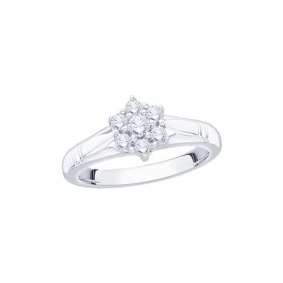 KATARINA Diamond Floral Ring in 10K White Gold (1/3 cttw, I-J, I1-I2) (Size-7.5)