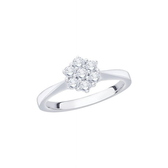 KATARINA Diamond Floral Ring in 10K White Gold (3/8 cttw, I-J, I1-I2) (Size-10)