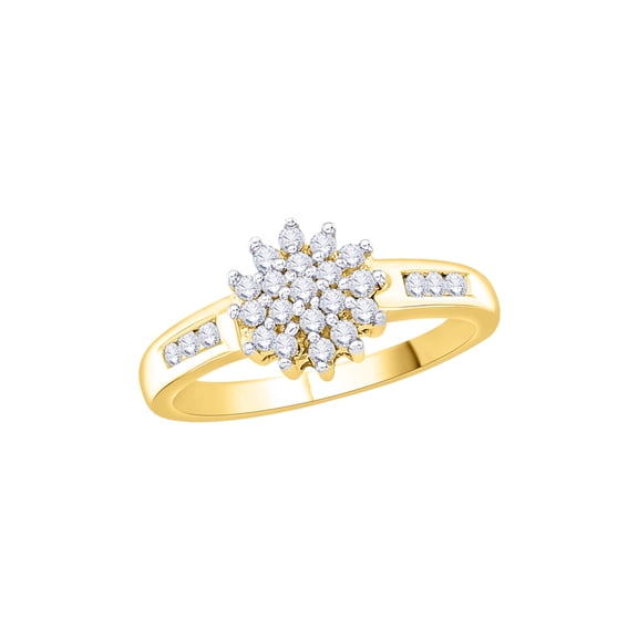 KATARINA Diamond Floral Ring in 10K Yellow Gold (1/3 cttw, I-J, I1-I2) (Size-7.5)