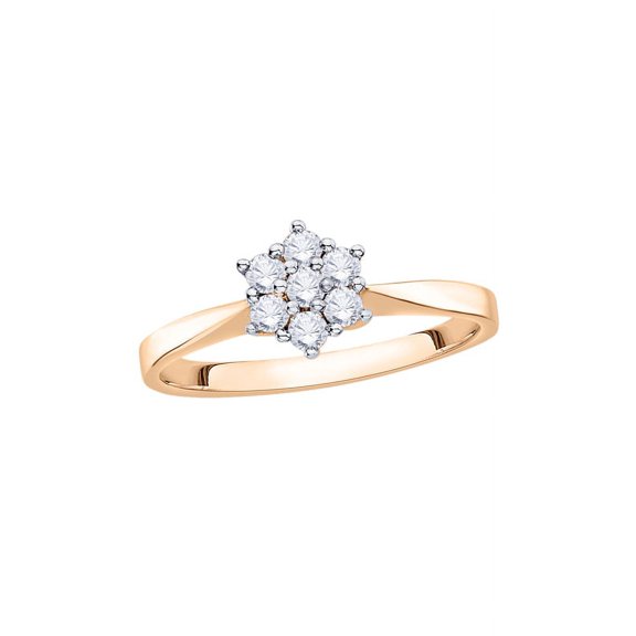 KATARINA Diamond Floral Ring in 14K Rose Gold (1/4 cttw, I-J, I1-I2) (Size-5)