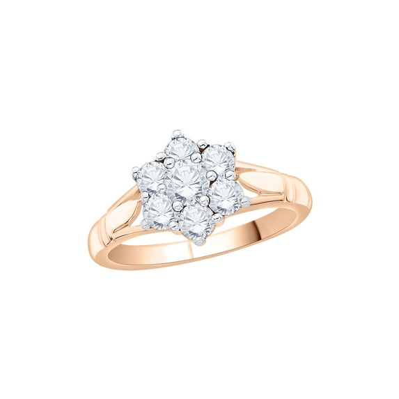 KATARINA Diamond Floral Ring in 14K Rose Gold (1 cttw, I-J, I1-I2) (Size-10.5)