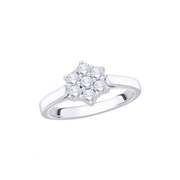 KATARINA Diamond Floral Ring in 14K White Gold (1/2 cttw, I-J, I1-I2) (Size-7.5)