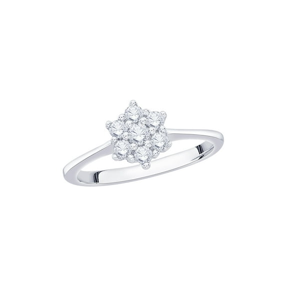 KATARINA Diamond Floral Ring in 14K White Gold (1/3 cttw, I-J, I1-I2) (Size-6.5)