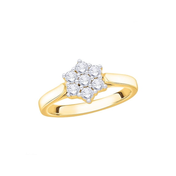 KATARINA Diamond Floral Ring in 14K Yellow Gold (1/2 cttw, I-J, I1-I2) (Size-5.5)