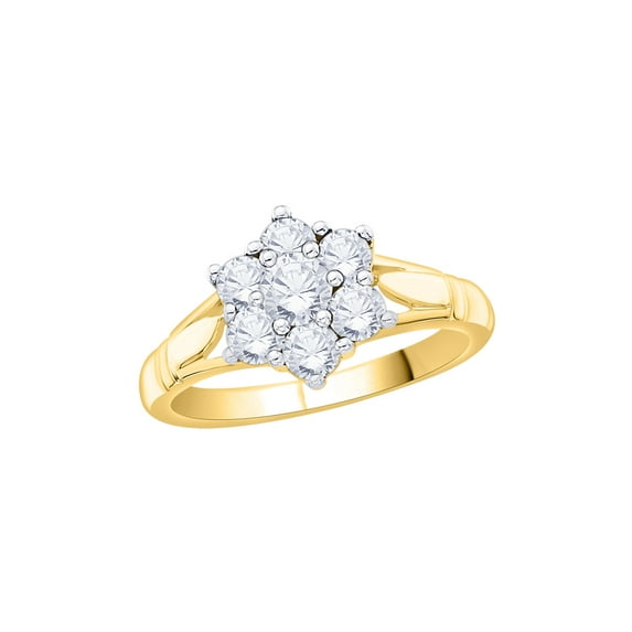KATARINA Diamond Floral Ring in 14K Yellow Gold (1 cttw, I-J, I1-I2) (Size-7)