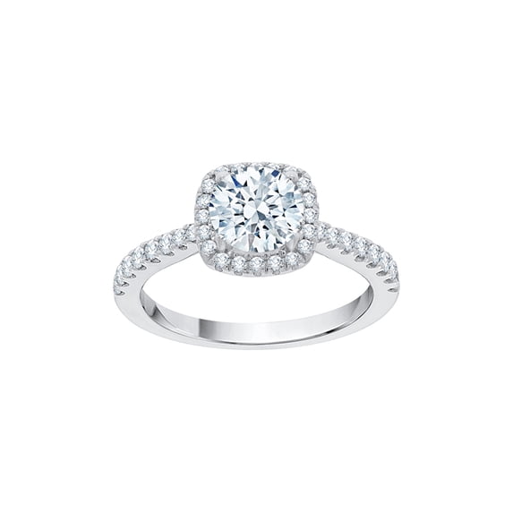 KATARINA Diamond Halo Engagement Ring in 10K White Gold (1 1/3 cttw, I-J, I1-I2) (Size-8.5)