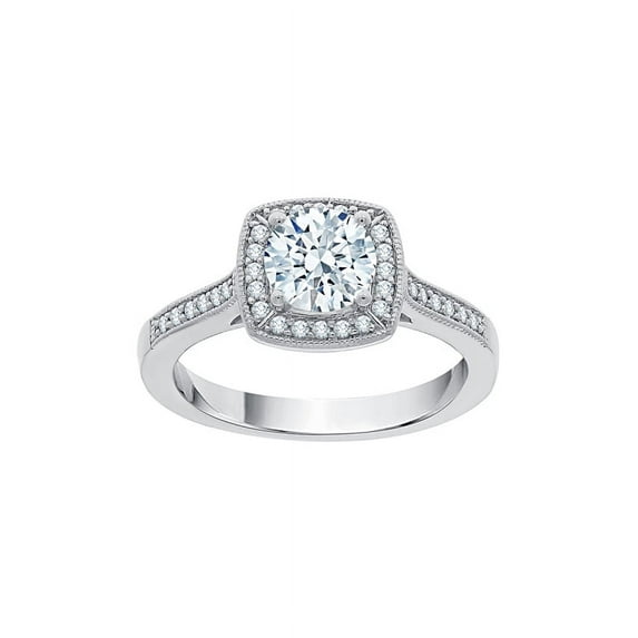 KATARINA Diamond Halo Engagement Ring in 10K White Gold (1 1/6 cttw, I-J, I1-I2) (Size-7)